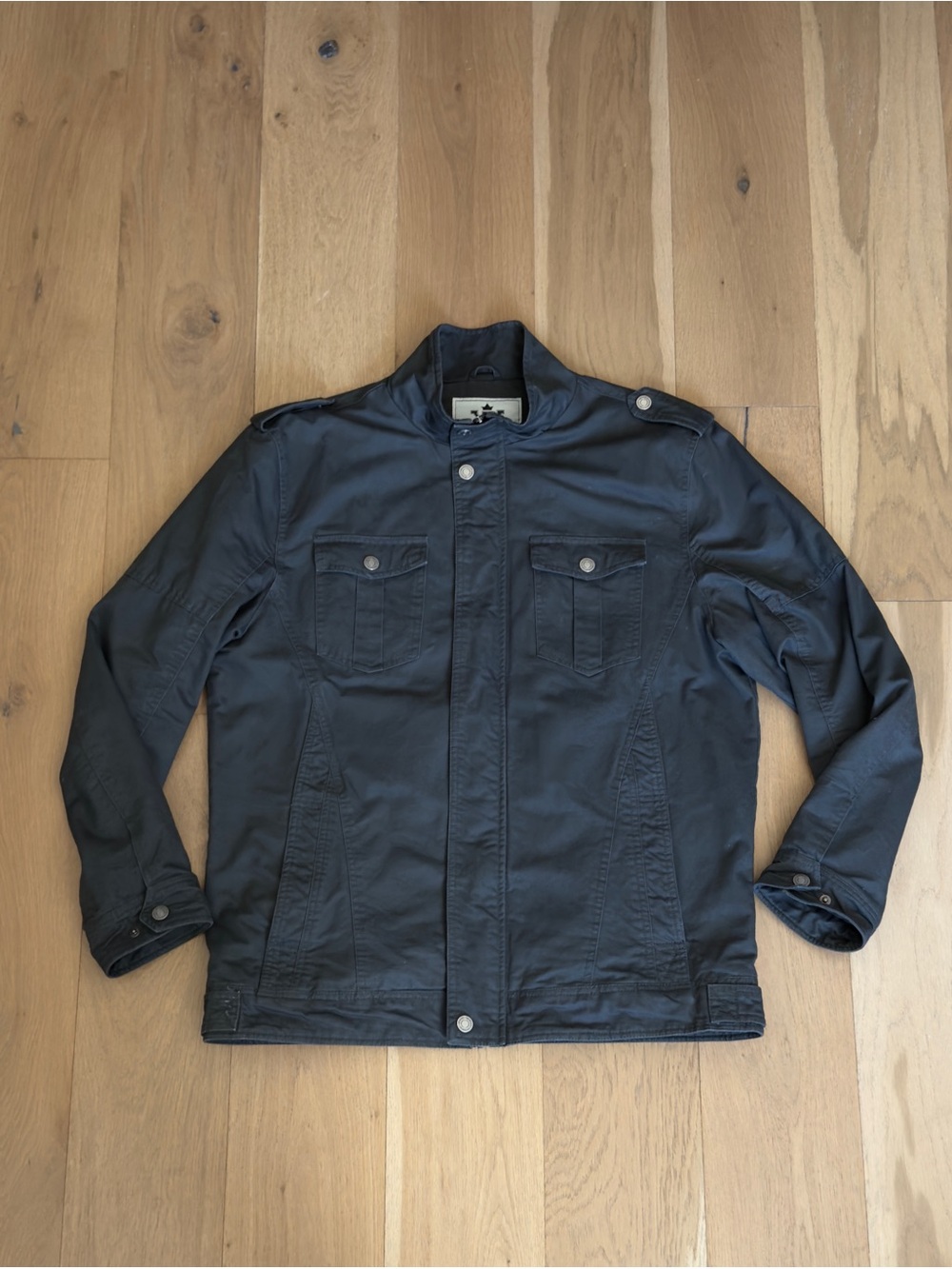 WenVen Washed Cotton Military Jacket. Grey. XL. Measurements below.